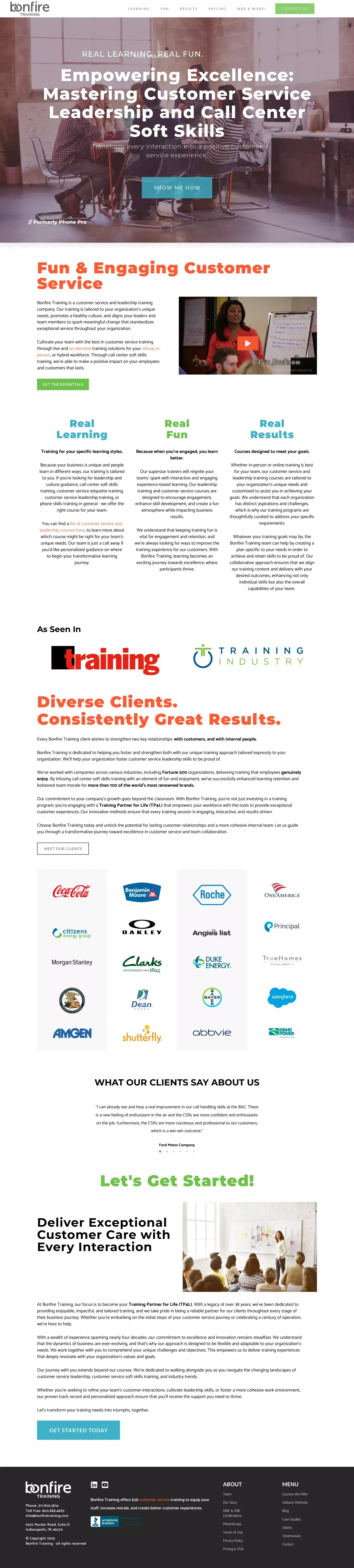 Customer Service Leadership | Call Center Soft Skills Training | Bonfire Training - website design