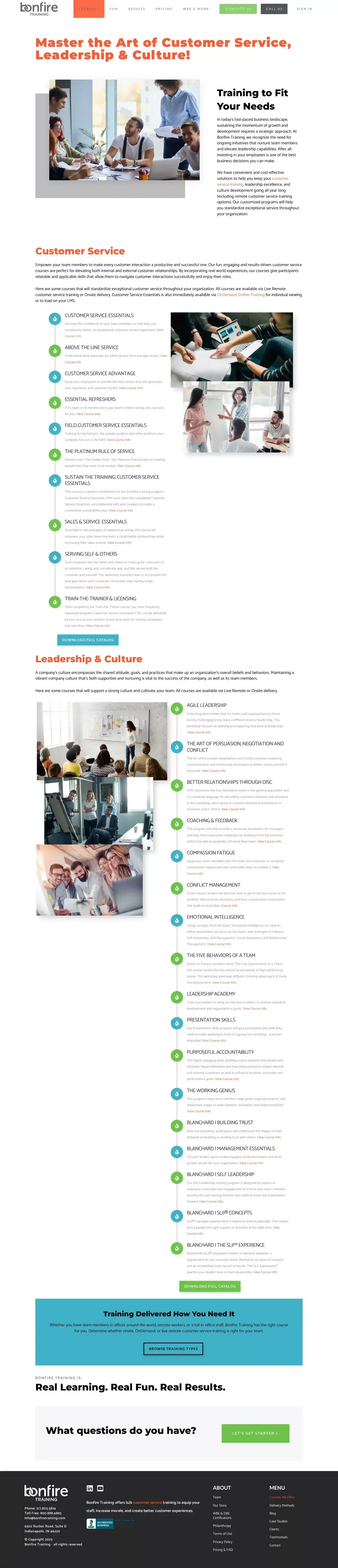 Remote Customer Service Training - In-Person Training - OnDemand Training - website design