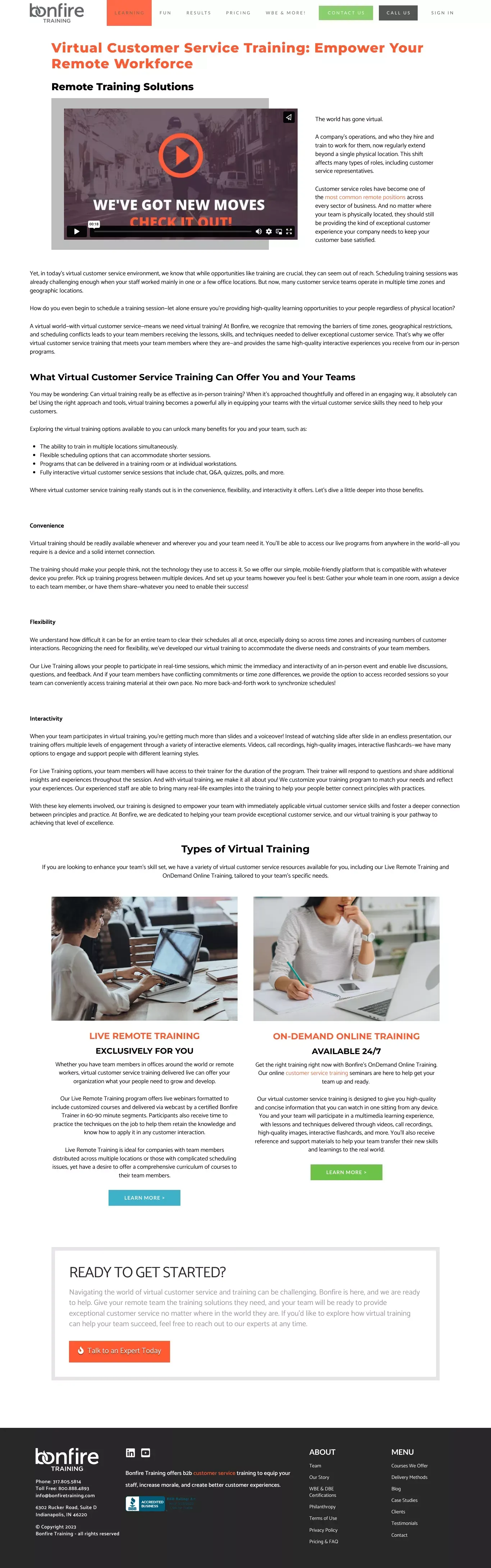 Virtual Customer Service Training | Remote Training Solutions - website design