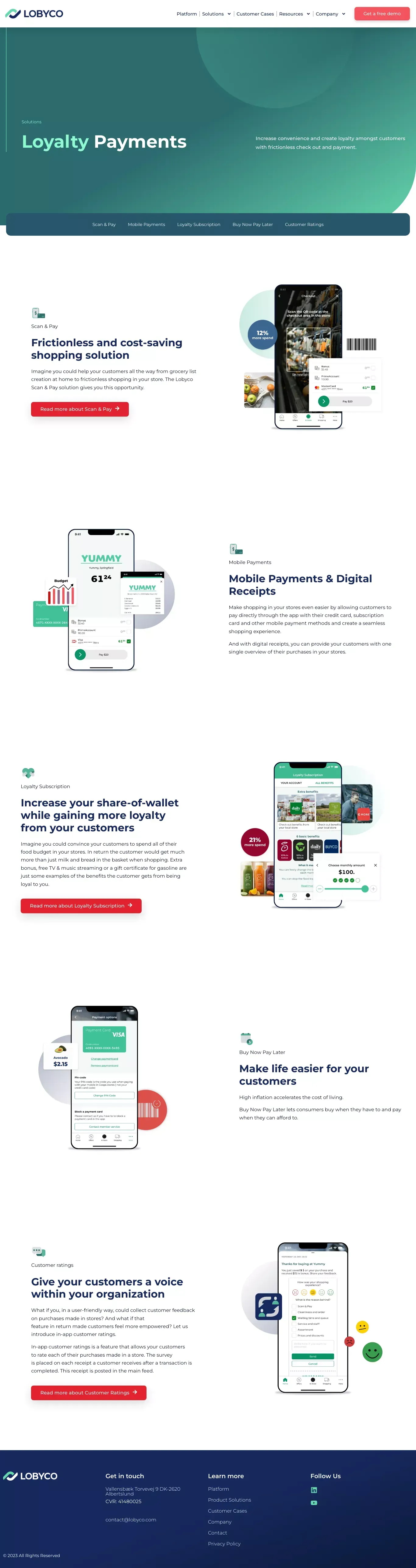 Loyalty Payments - Loyalty App - Scan and Pay App - website design