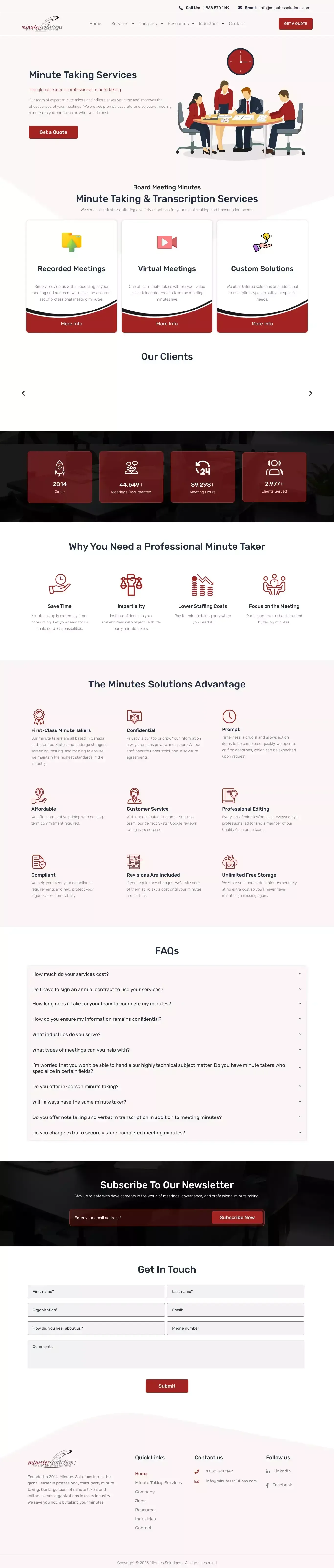 Minute Taking Companies - Board Meeting Minutes - Note Taking Company - website design