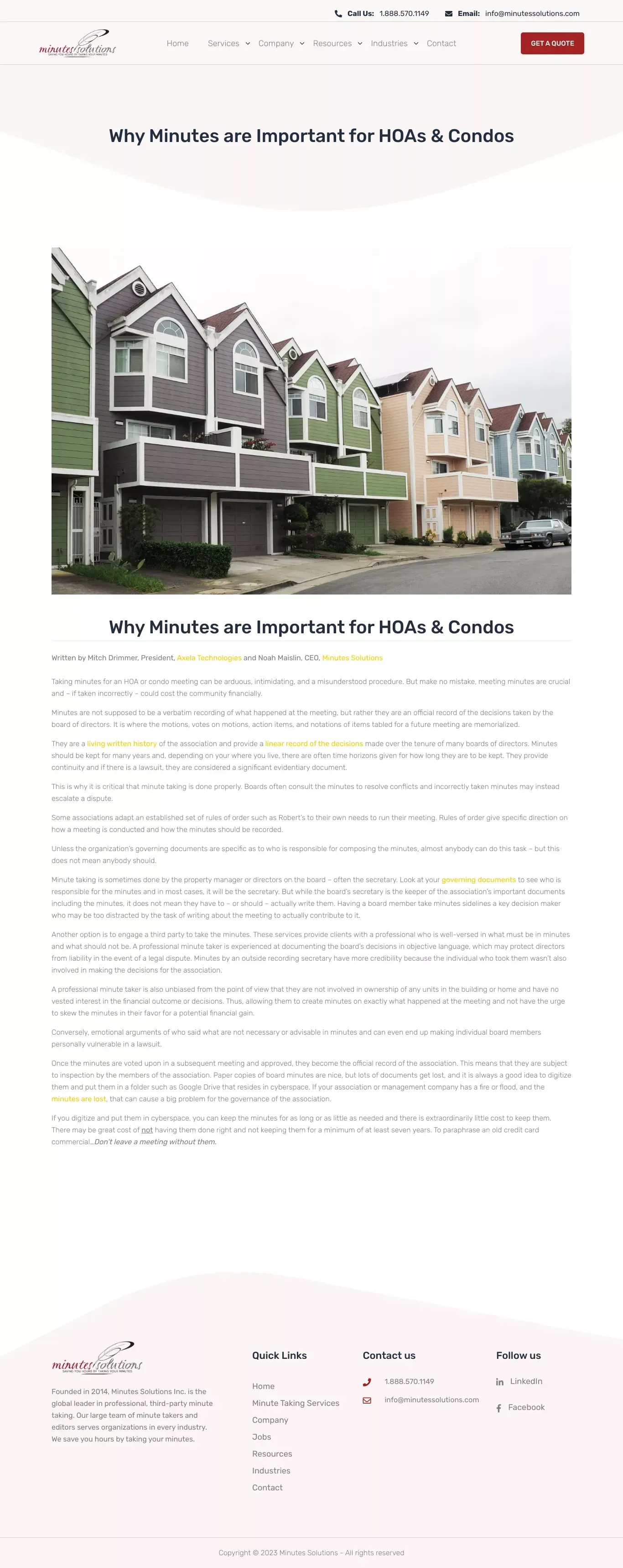 Condo Board Meeting Minutes | Why Minutes are Important for HOAs & Condos - website design