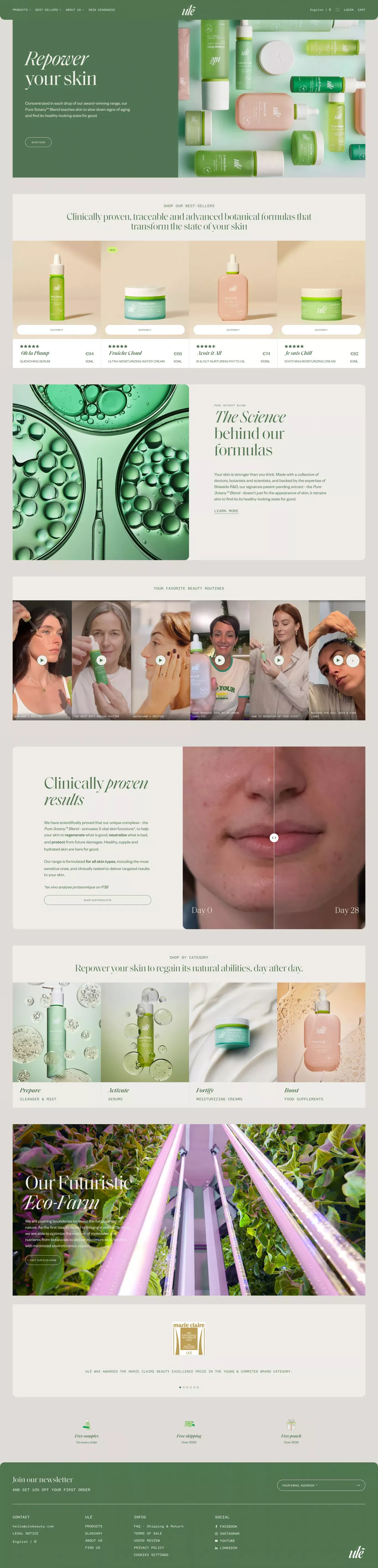 Ulé Beauty Cosmetics - Ecommerce design