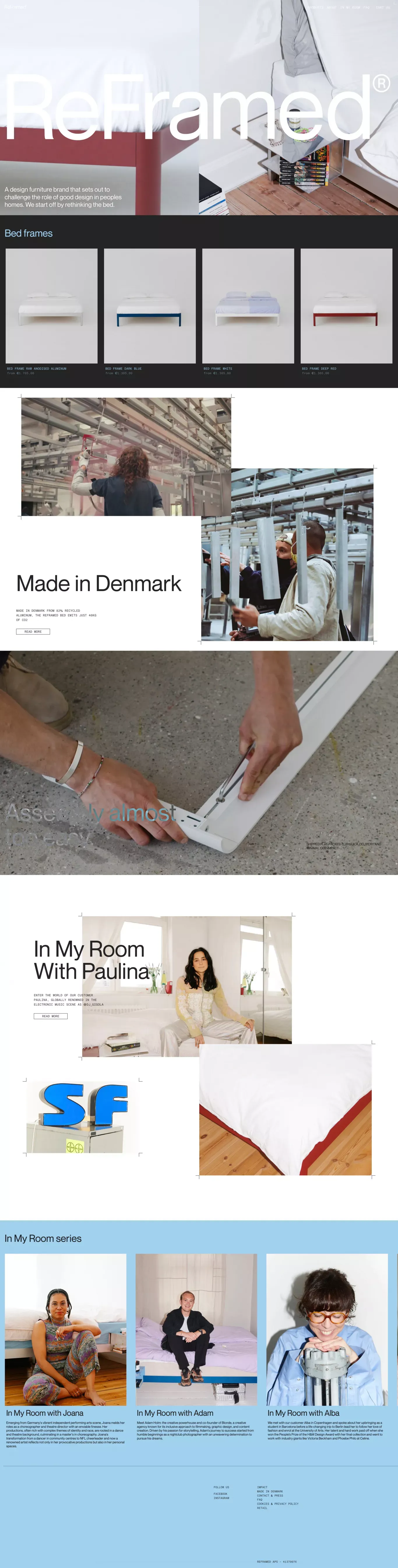 Designer furniture for your bedroom - ReFramed - Ecommerce design