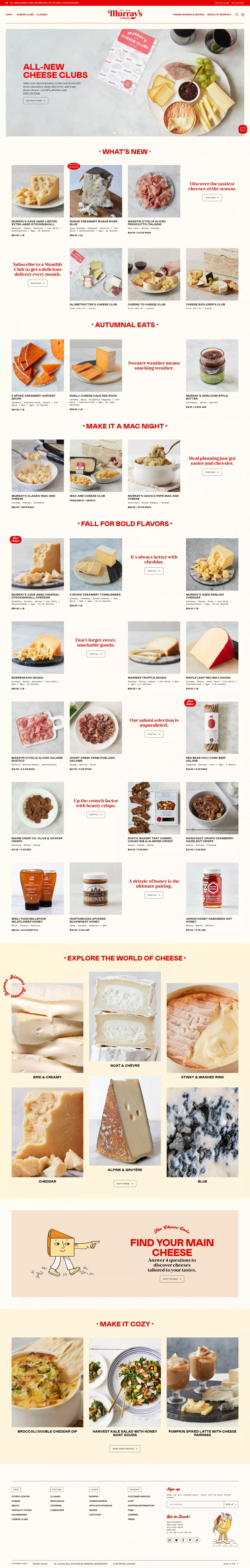Murray's Cheese | Gourmet Cheeses & Meats, Cheese of the Month Clubs - Ecommerce design