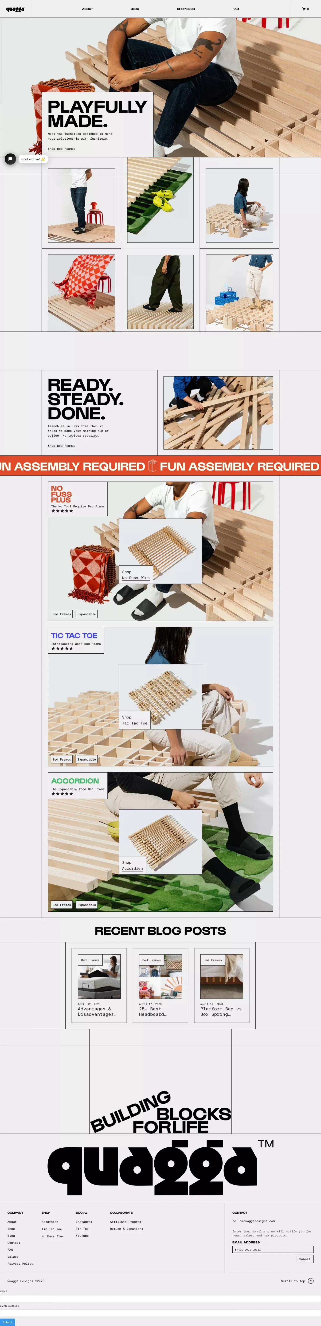 Best Canadian Bed Frames - Quagga Designs - Ecommerce design