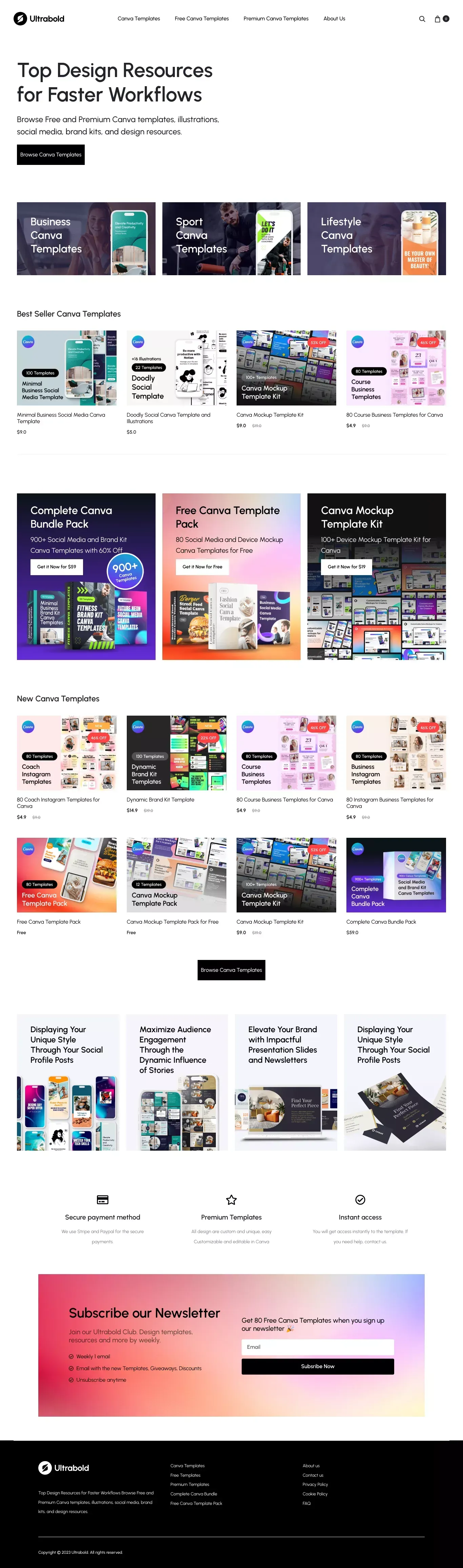 Ultrabold - Free and Premium Canva Templates - Ecommerce design