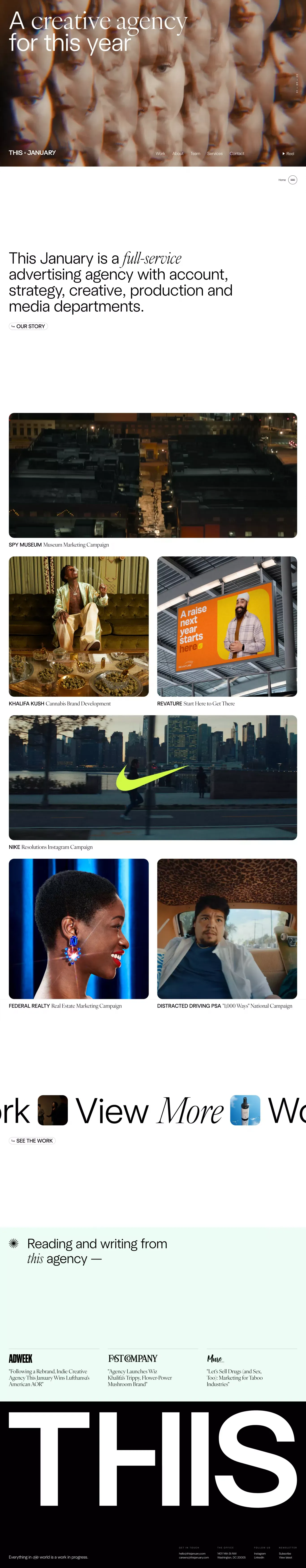 This January | A creative agency building next year's brands. - Portfolio design