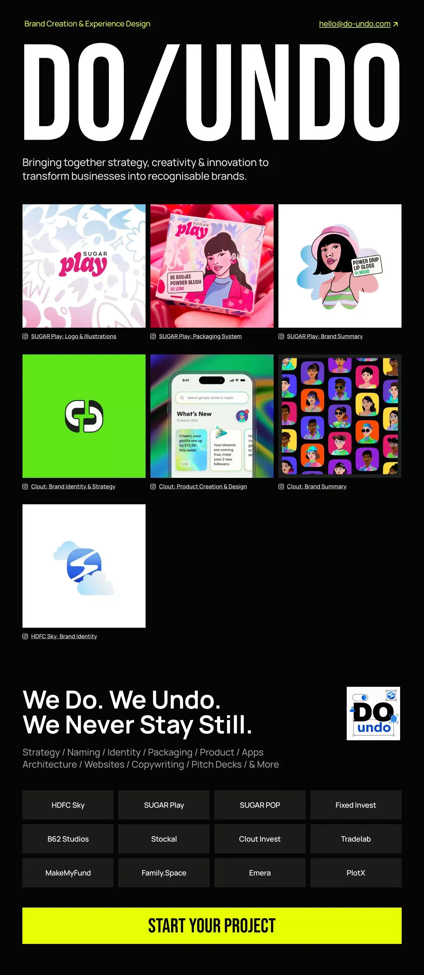 Do/Undo â A Brand Creation & Experience Design Studio - Portfolio design