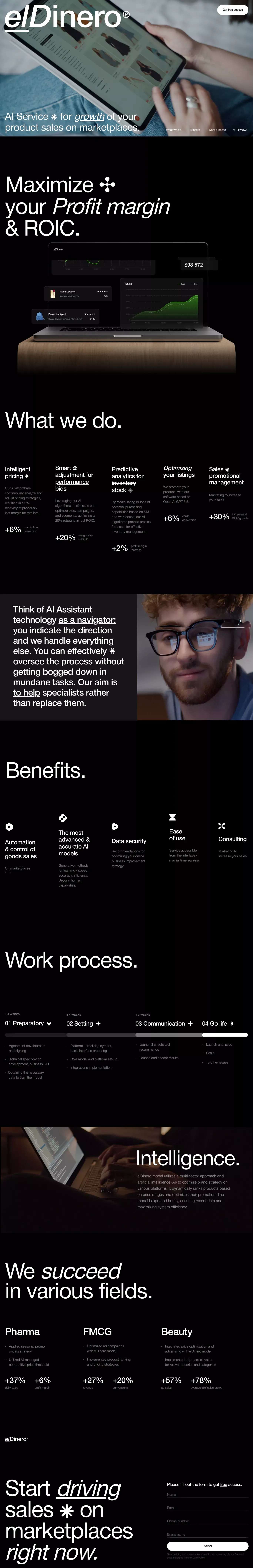 elDinero.ai - Landing design