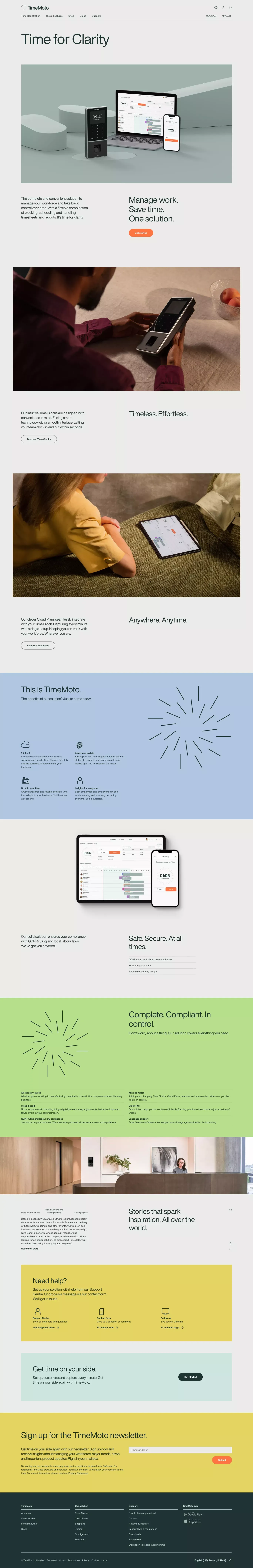 TimeMoto - Zeiterfassung - Landing design