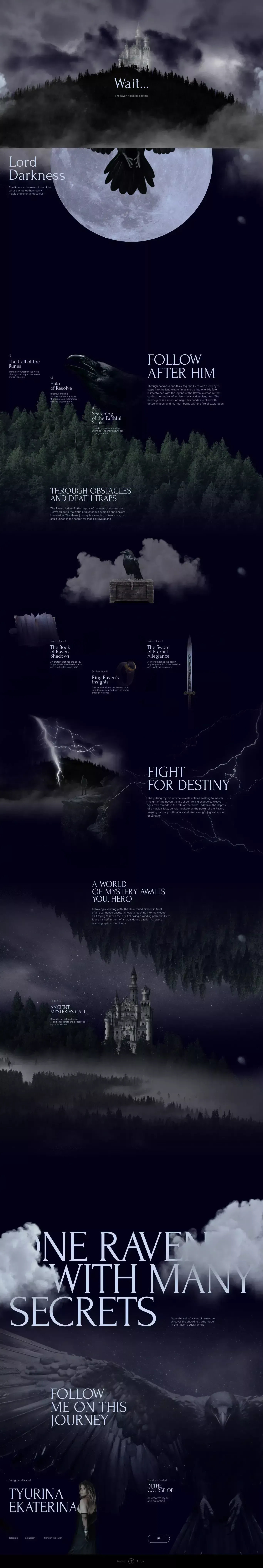 Raven's Secrets - website design