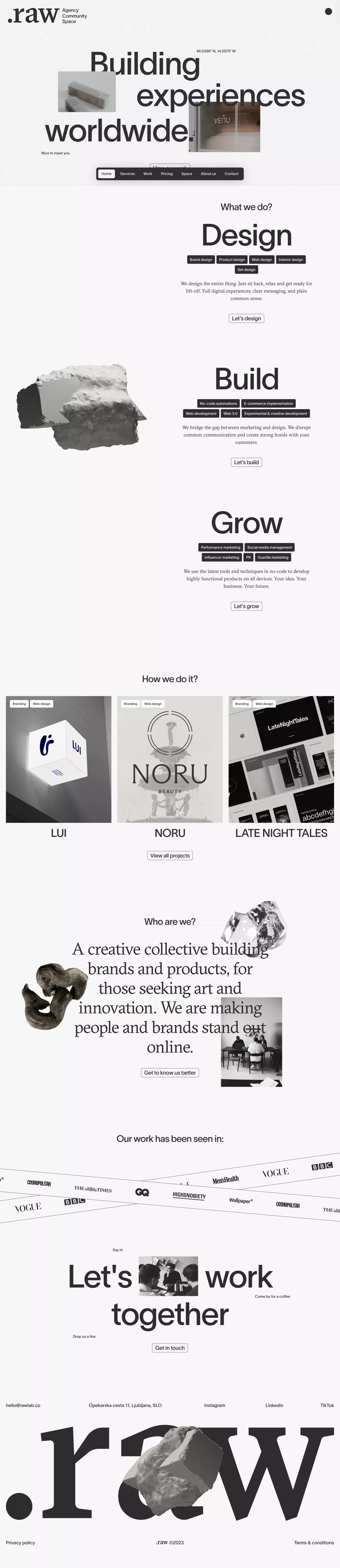 .raw | Branding & Marketing Studio - Portfolio design