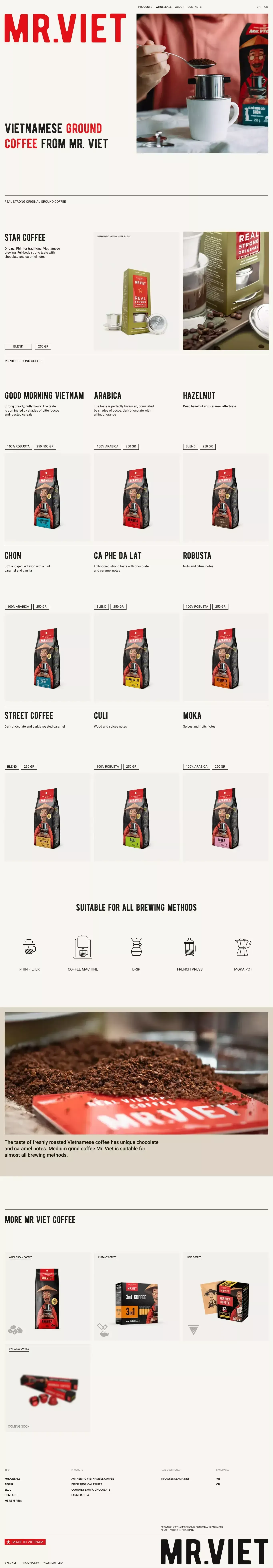 Vietnamese ground bean coffee | MR. VIET - Product listing design
