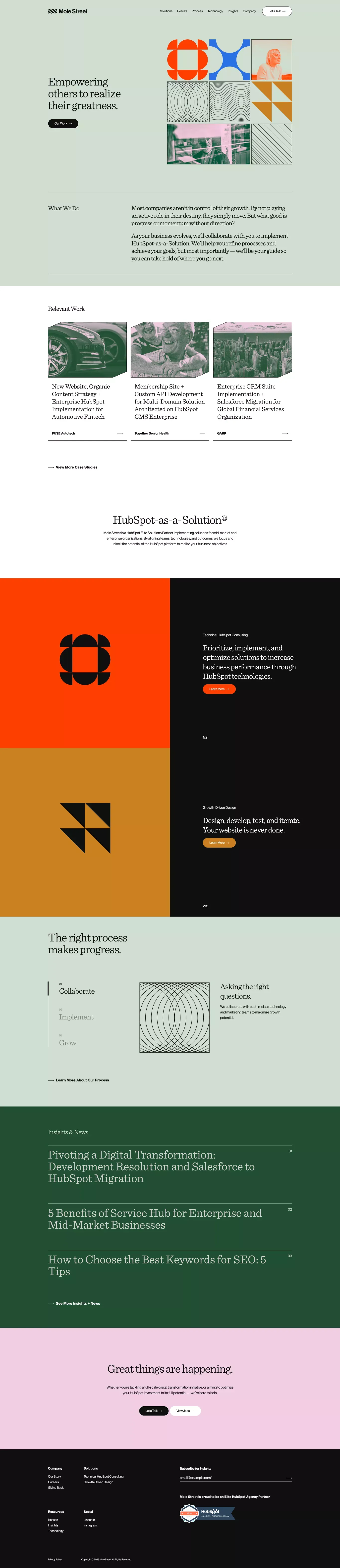 Mole Street - HubSpot Elite Solutions Partner Agency - Landing design