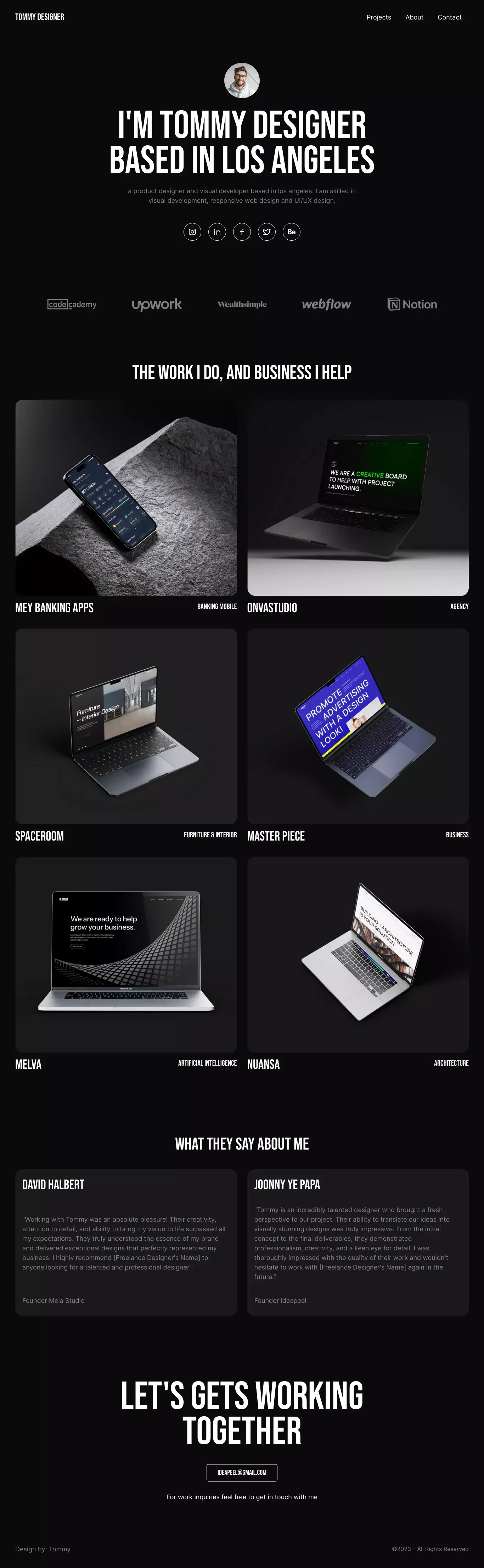 Tommy-Portfolio - Portfolio design