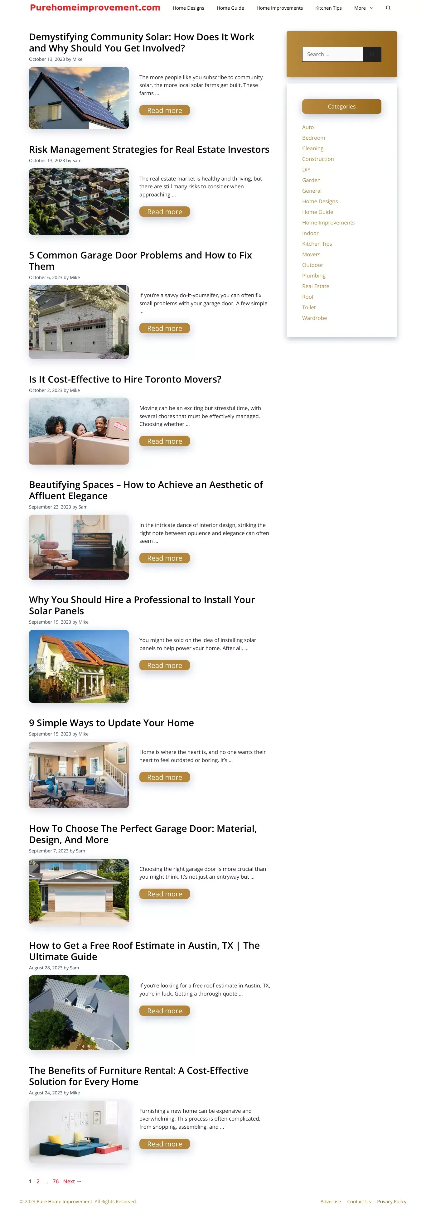 Pure Home Improvement - - website design
