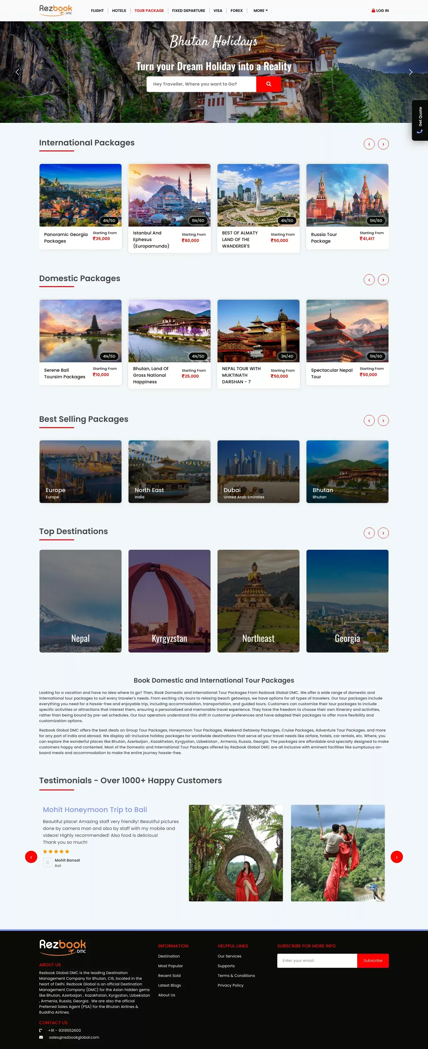 Personalize Holiday Packages | Rezbook Global DMC - Product listing design