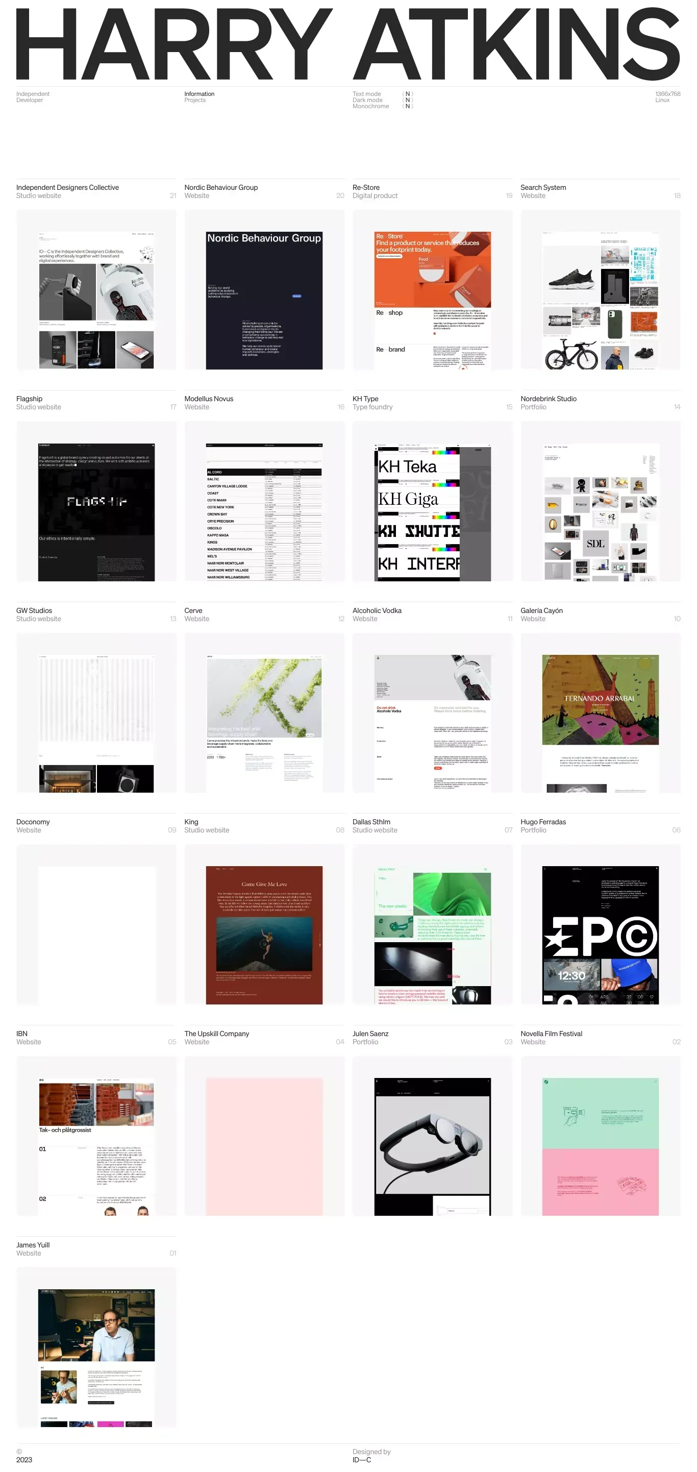 Harry Atkins — Independent Developer - Portfolio design
