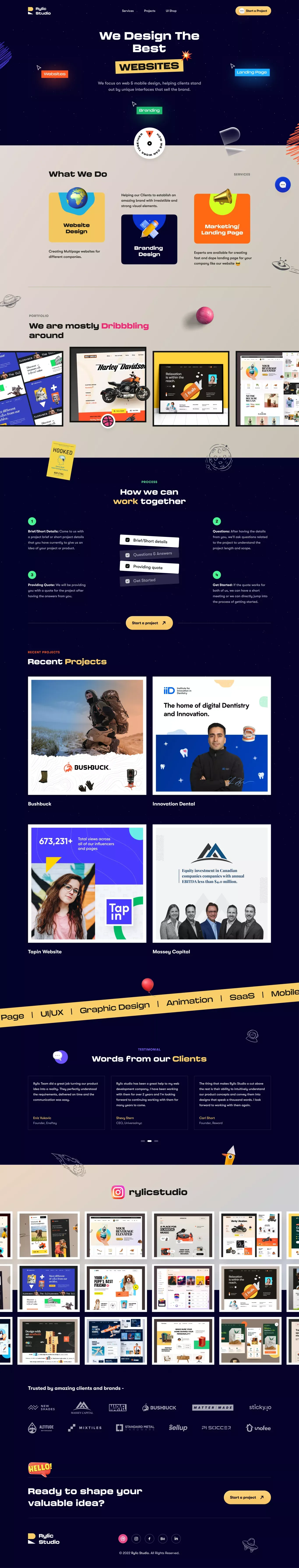 Rylic Studio - Portfolio design