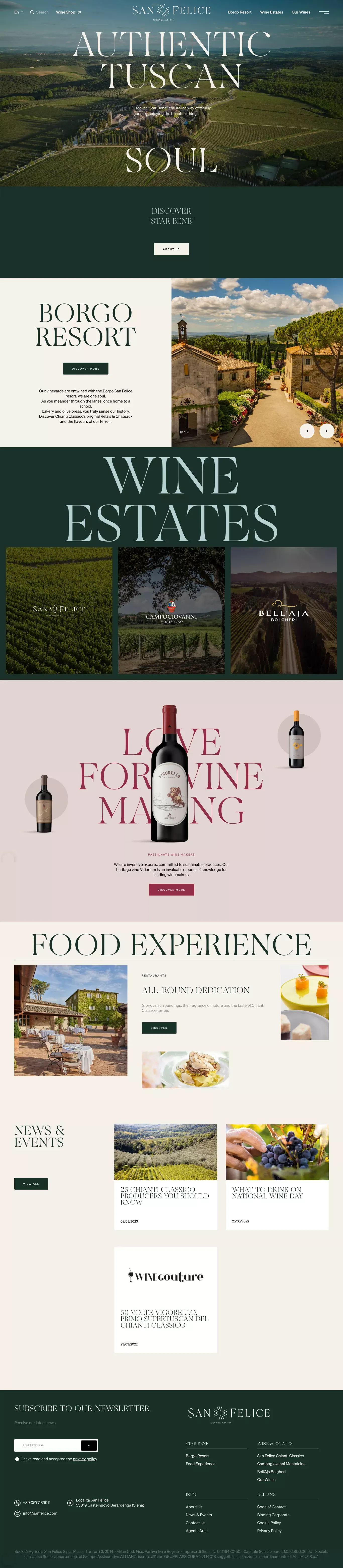 San Felice: the historic Tuscan vineyard, winery and 5* hotel | Borgo San Felice - Landing design
