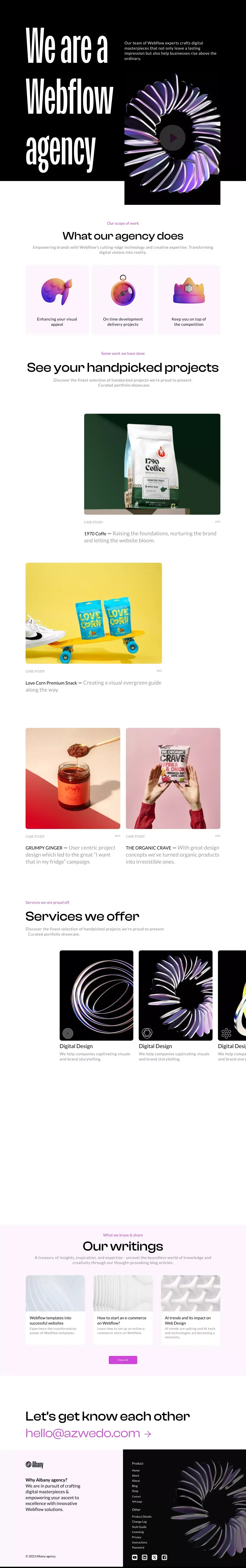 Albany - Webflow Ecommerce website template - Template design