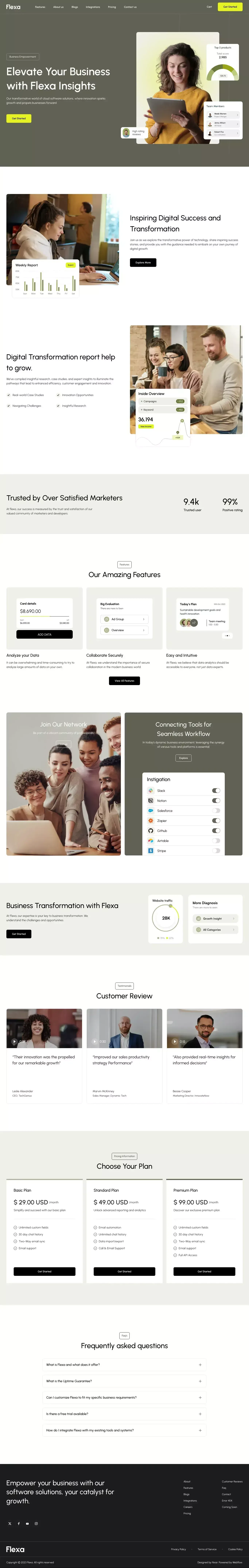 Flexa - Webflow HTML website template - Template design