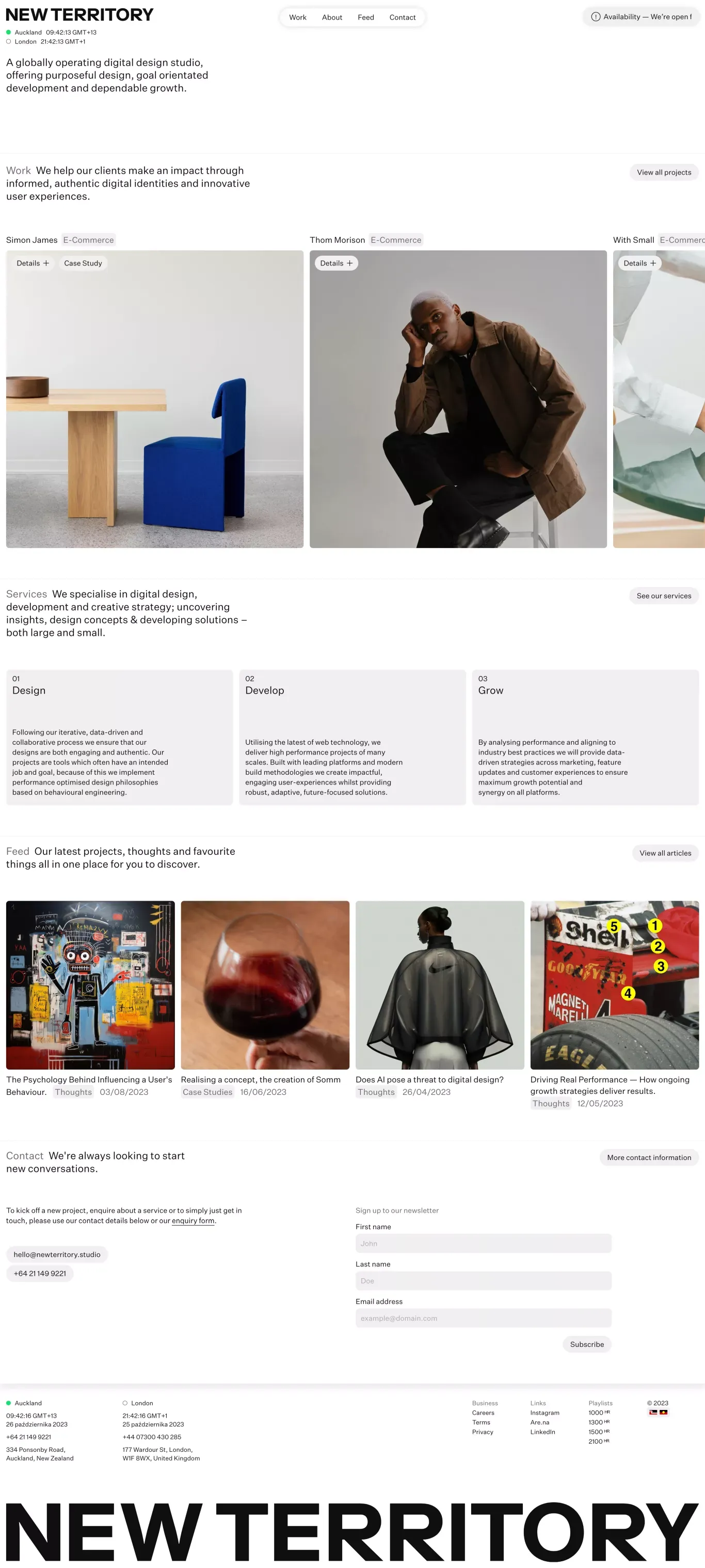 New Territory - Portfolio design
