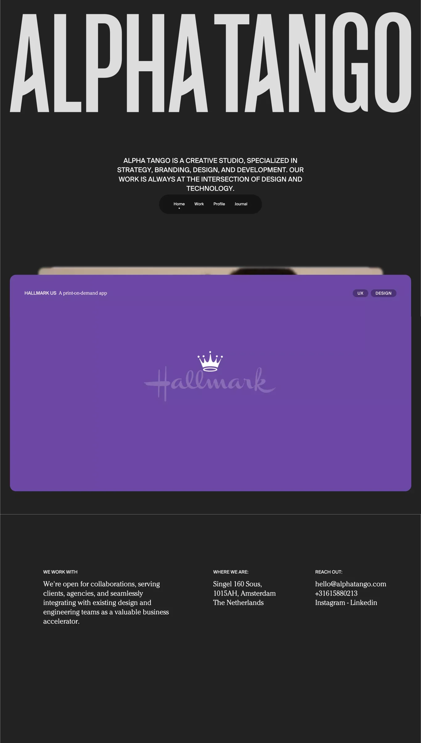 Alpha Tango - Portfolio design