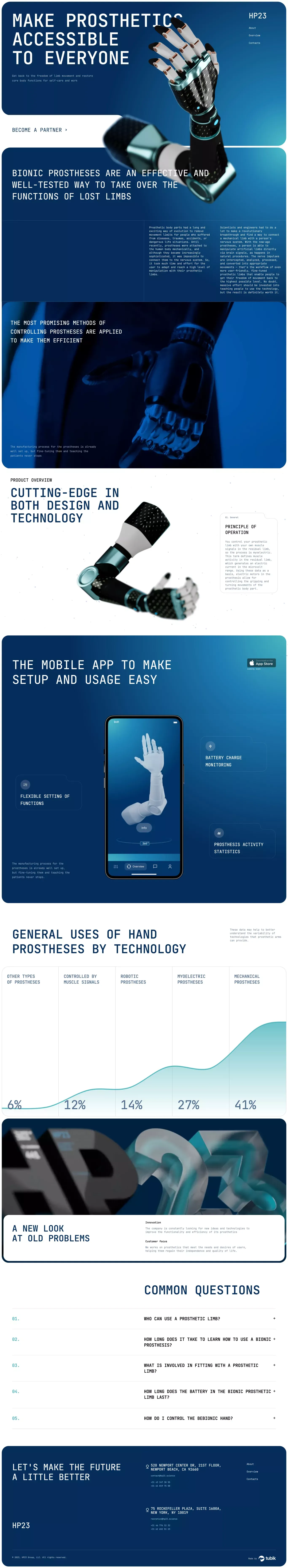 HP23 — prosthetics accessible to everyone - Landing design