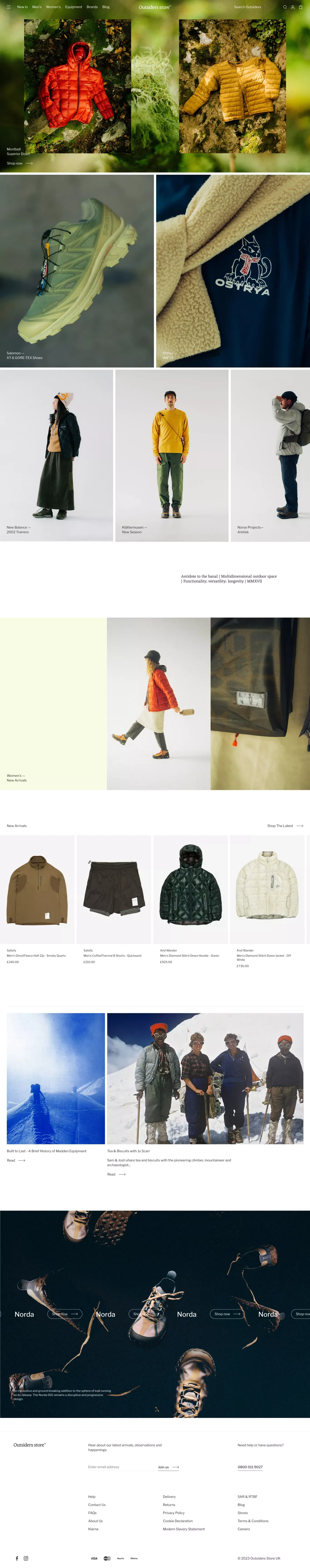 Outsiders Store - Outdoor Clothing & Equipment– Outsiders Store UK - Ecommerce design