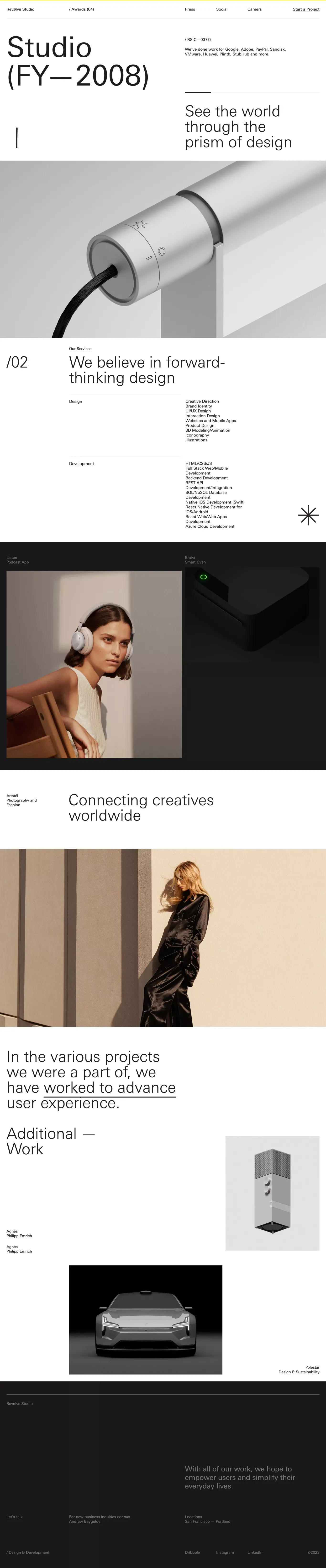 Revølve Studio - Portfolio design