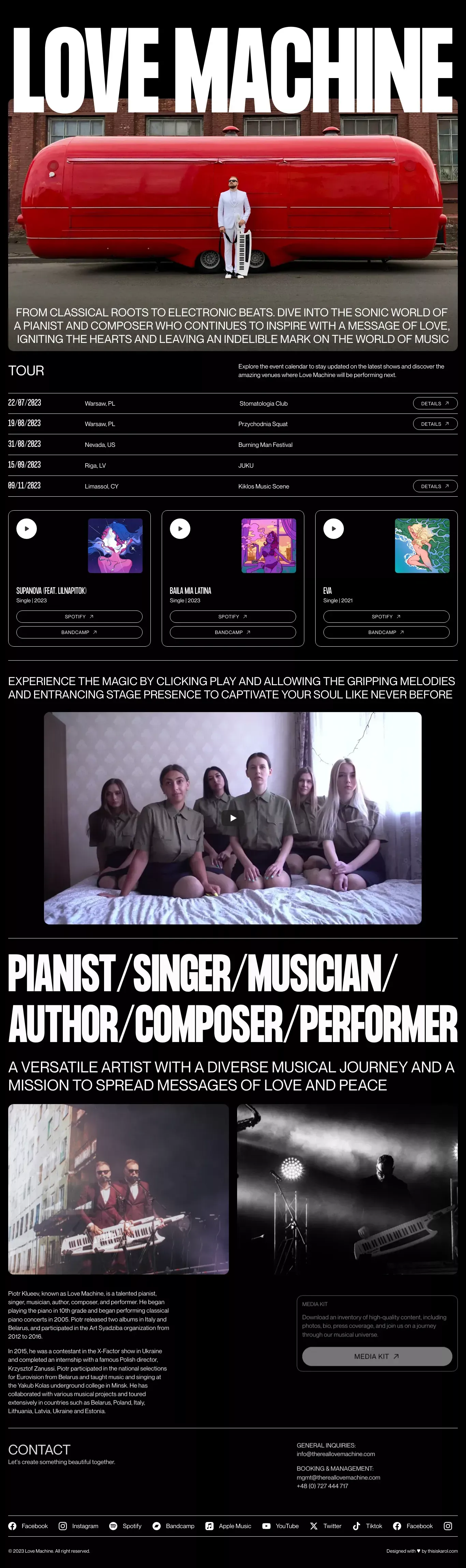 Love Machine - Portfolio design