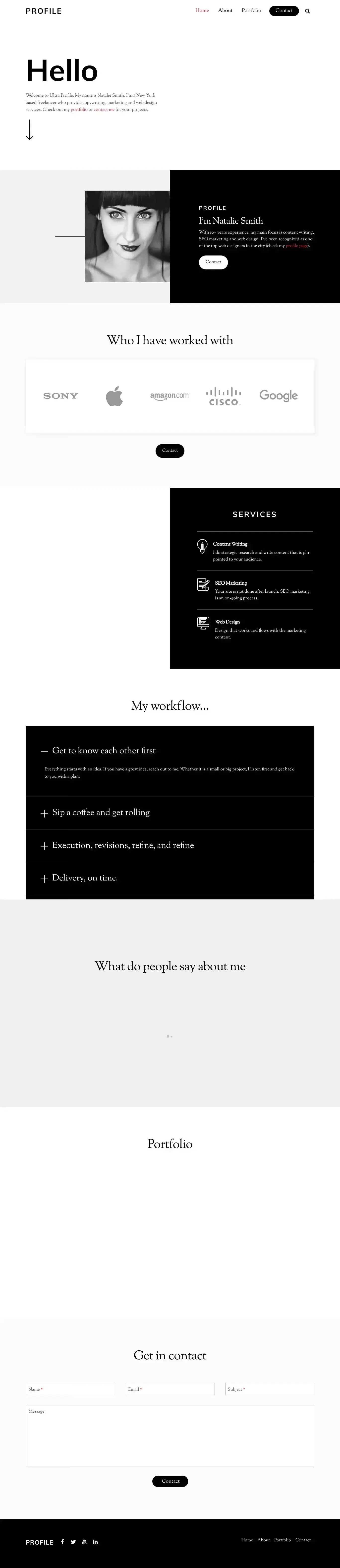 Profile – Demo for Profile - Template design