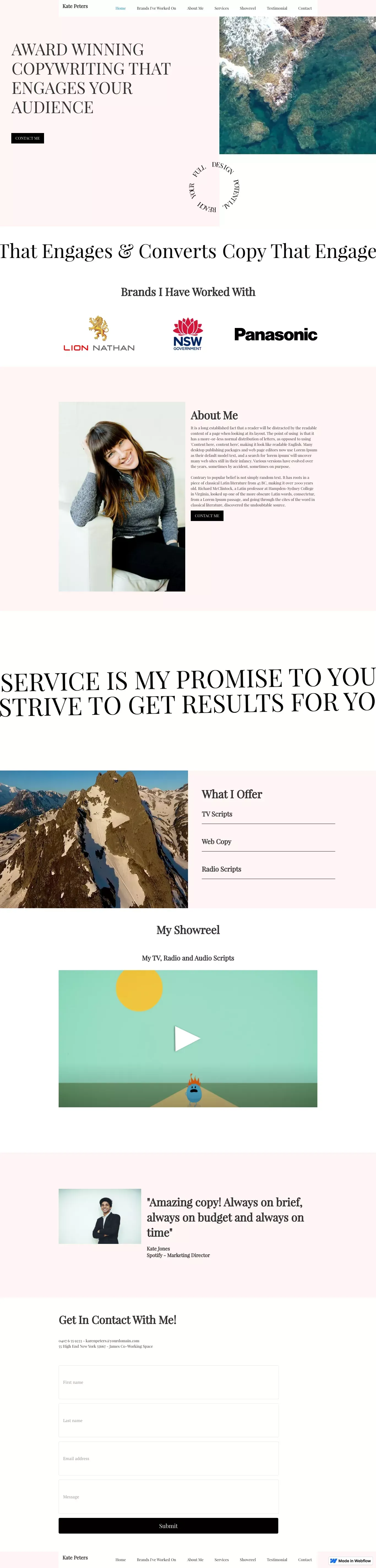 Copywriter - Template design