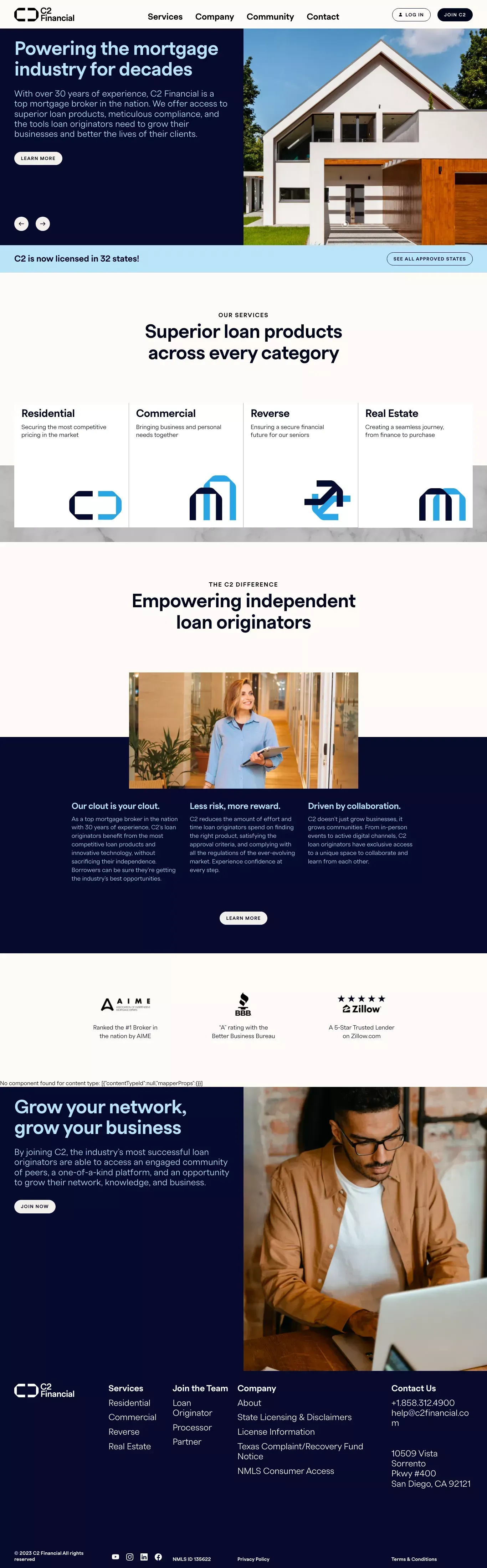C2 Financial - Landing design