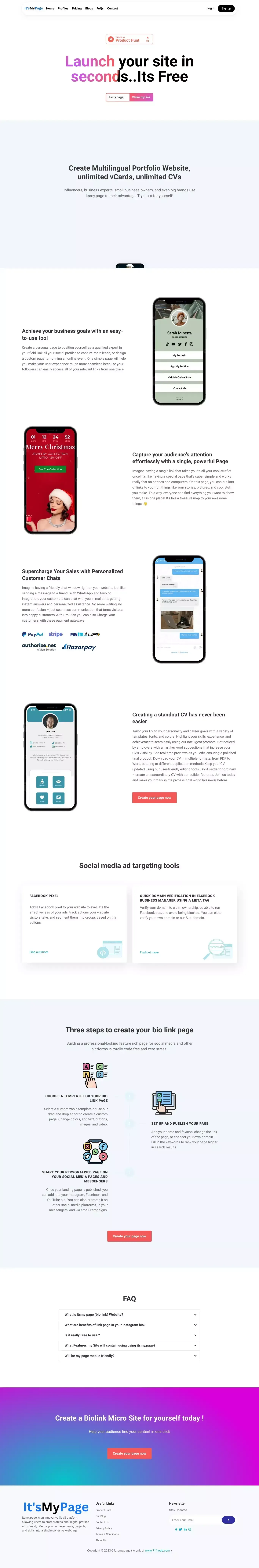 Its My Page     - Home - Product page design