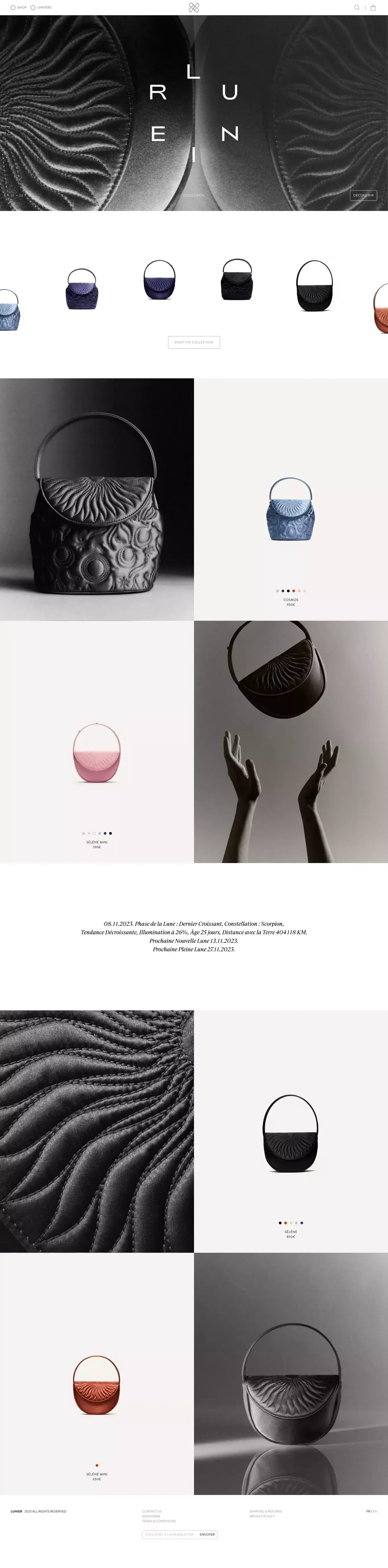 Lunier | Home - Ecommerce design