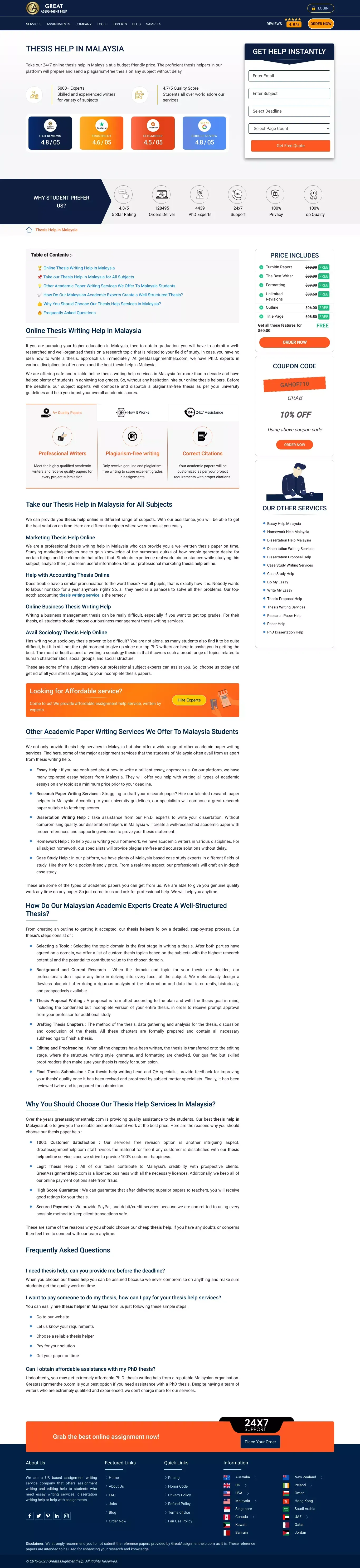 Thesis Help in Malaysia by Ph.D. Experts @30% OFF - website design