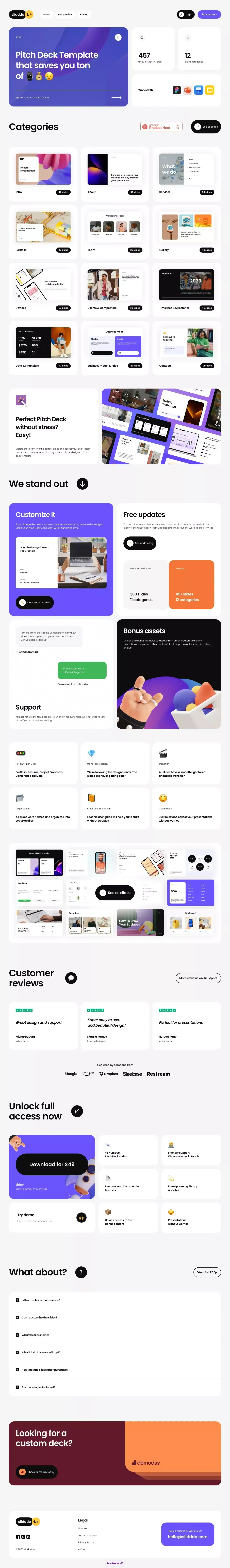 457 Slides Pitch Deck Template. Try for free - website design