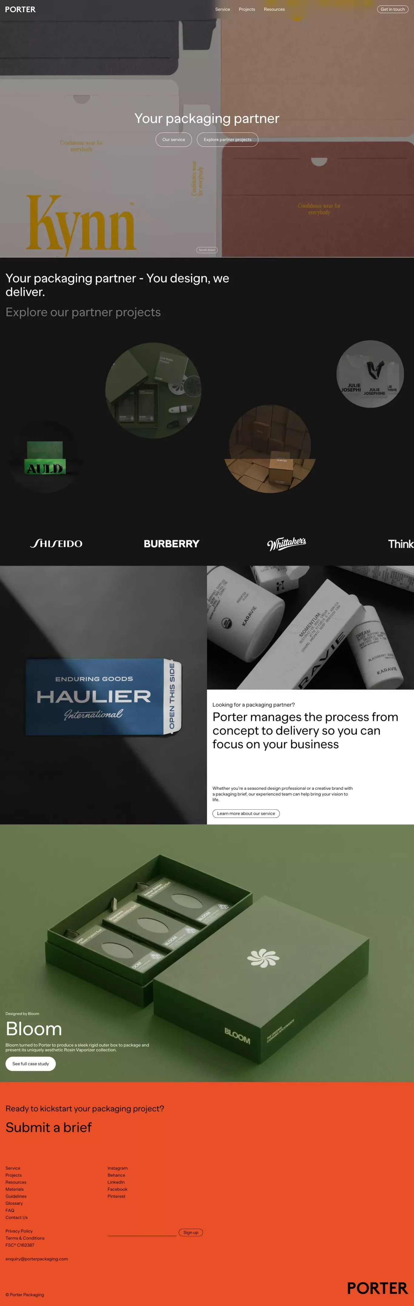 Porter Packaging | You design, we deliver - Portfolio design