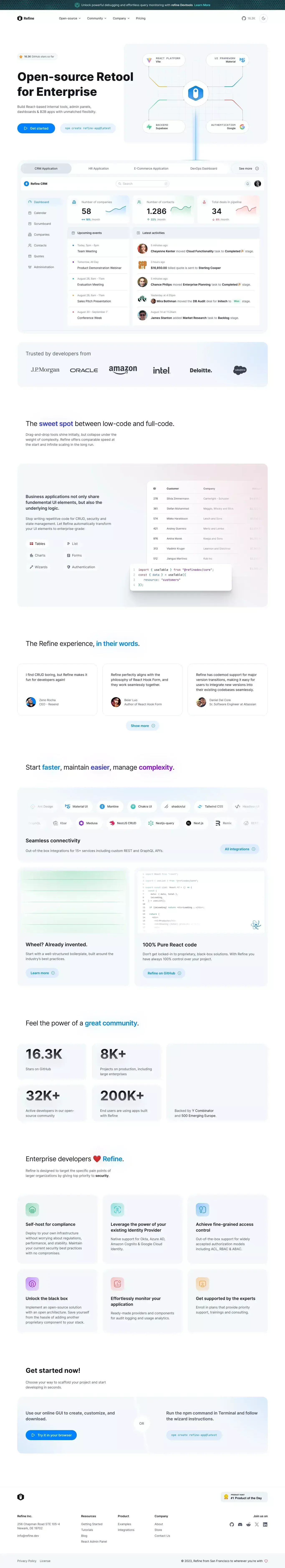 refine | Open-source Retool for Enterprise - website design