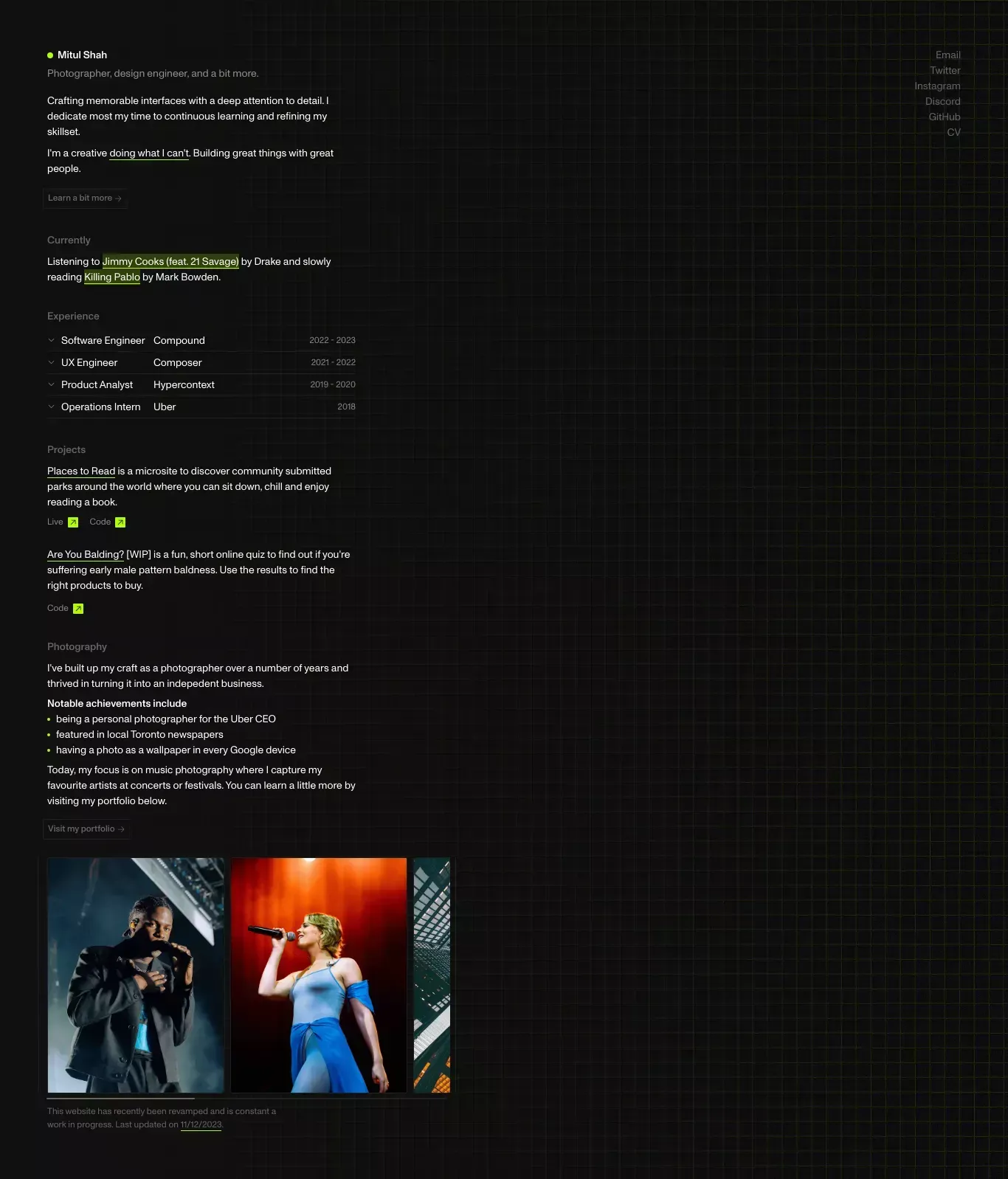 Mitul Shah / @typicalmitul - Portfolio design