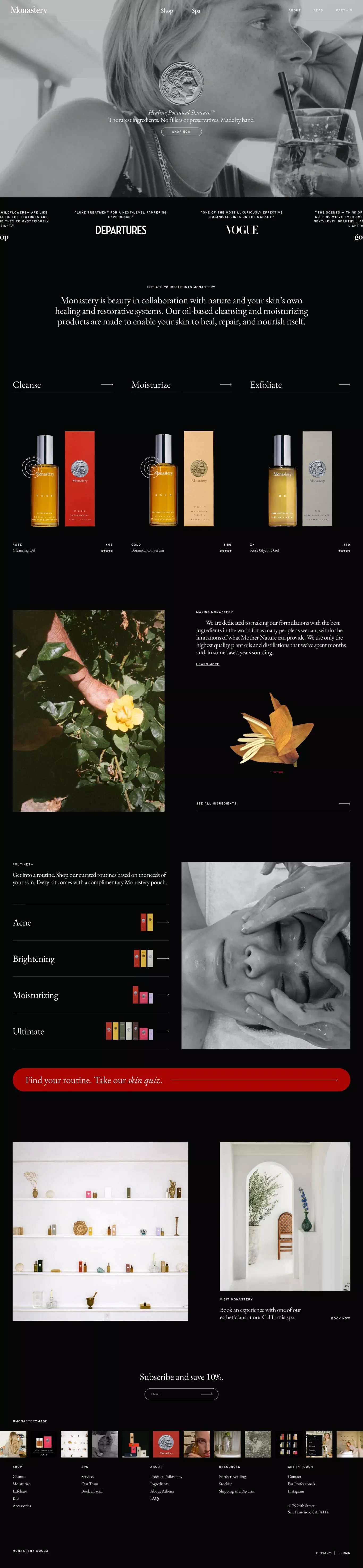 Monastery - Ecommerce design