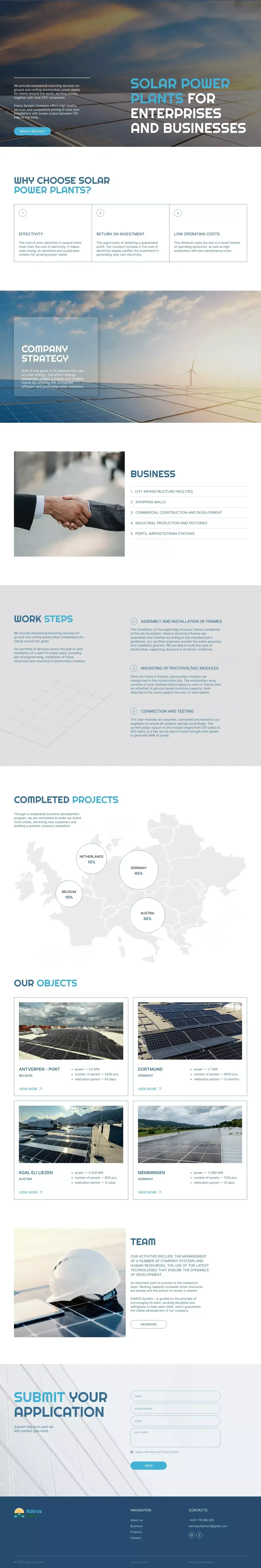 Kairos System Company - Landing design