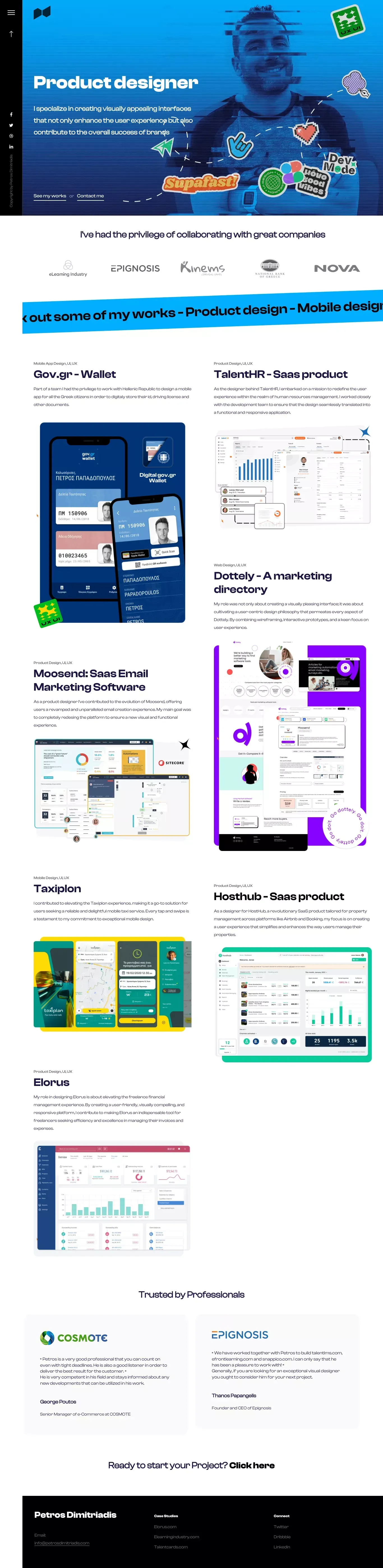Petros Dimitriadis - Product Designer - UI/UX designer - Mobile apps - Athens - Greece - Portfolio design
