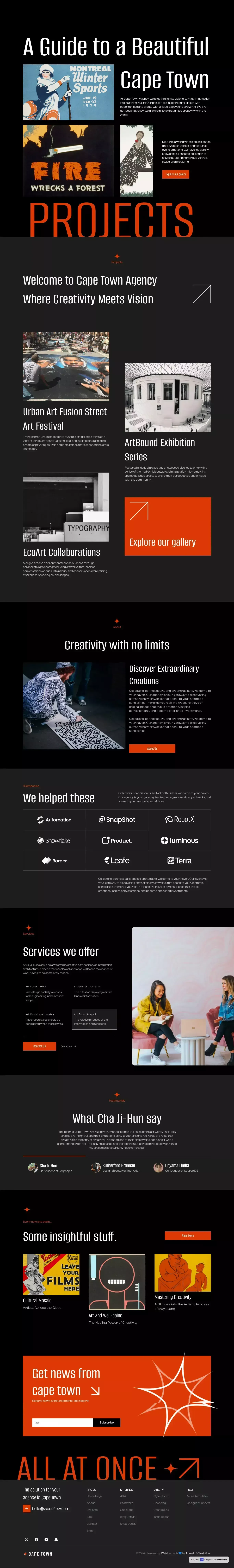 Cape Town - Webflow Ecommerce website template - Template design