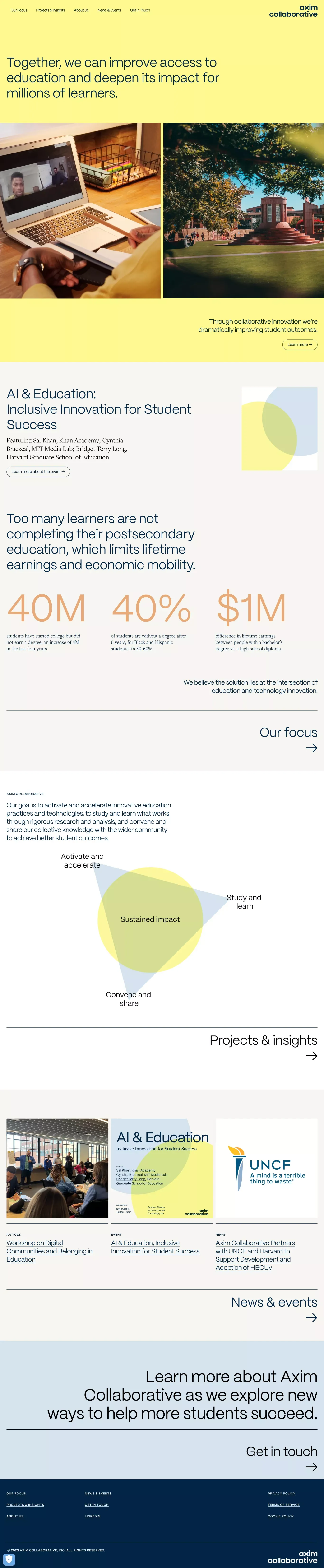 Axim Collaborative - Landing design