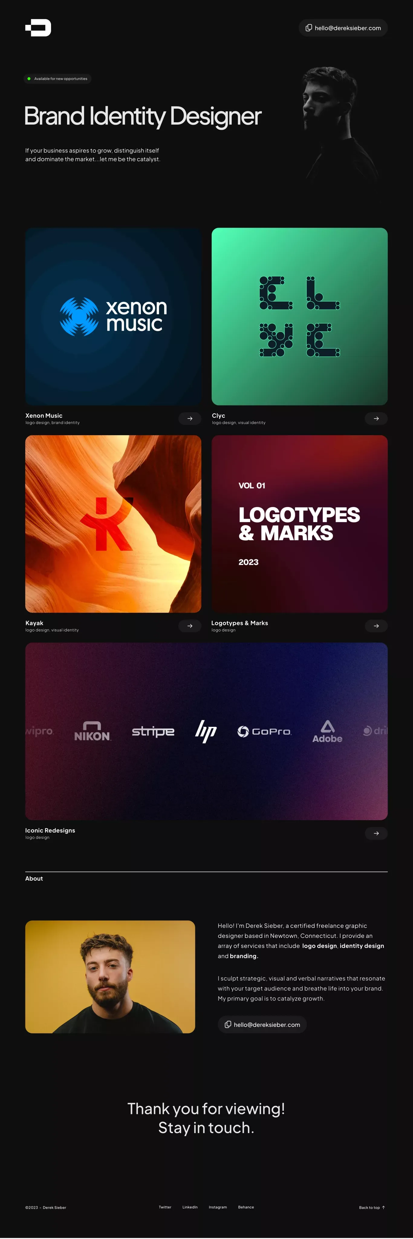 Brand Identity Designer - Portfolio design