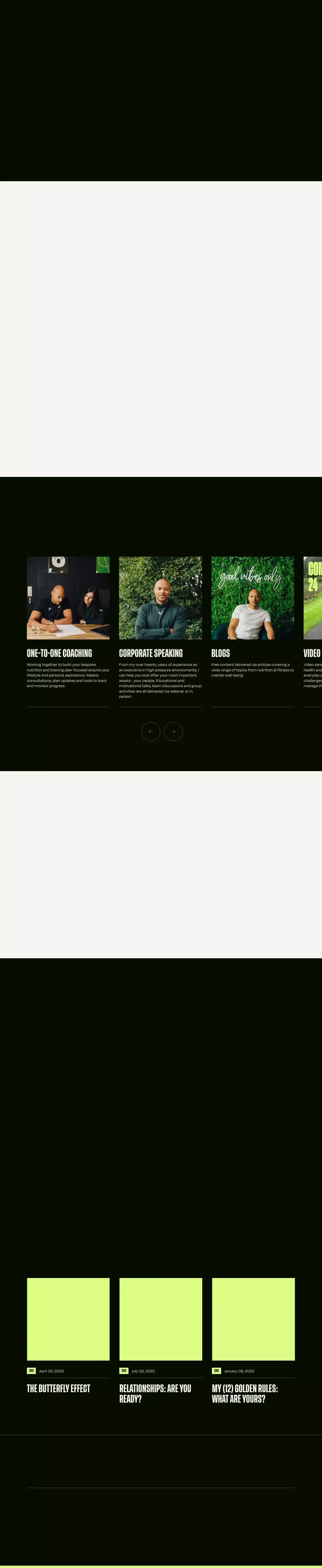 Personal Professional Fitness Coach And Nutrition Consultant - Landing design